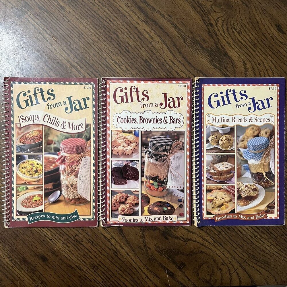 Gifts From A Jar Recipe Book Set - Soups Cookies & Muffins - 3 Spiral Books Lot